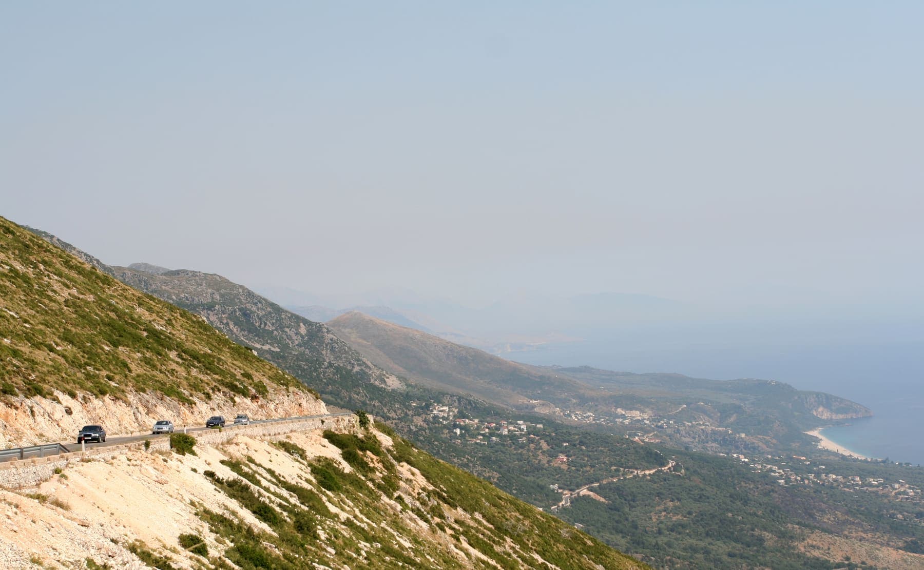 Llogara Pass road above the Ionian Sea