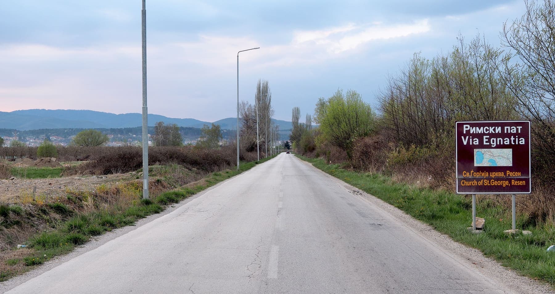 Historic road and bridge along the Via Egnatia corridor