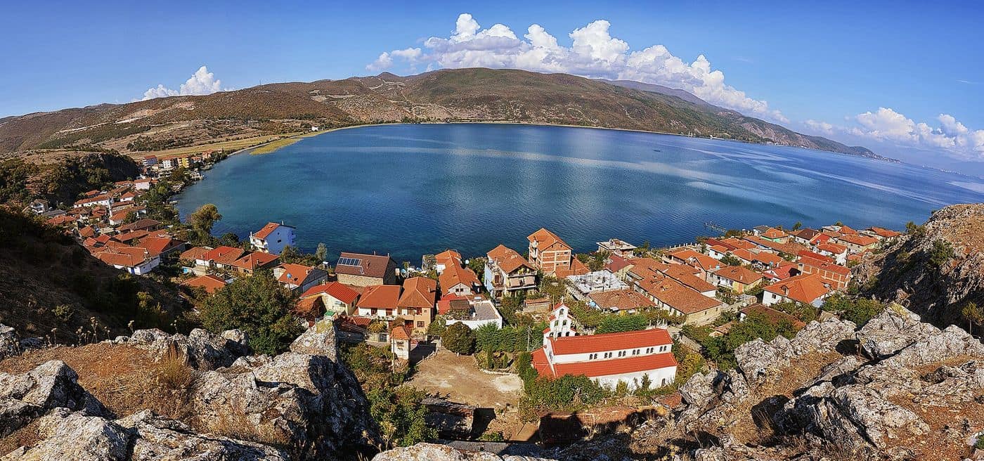 The village of Lin on its peninsula in Lake Ohrid