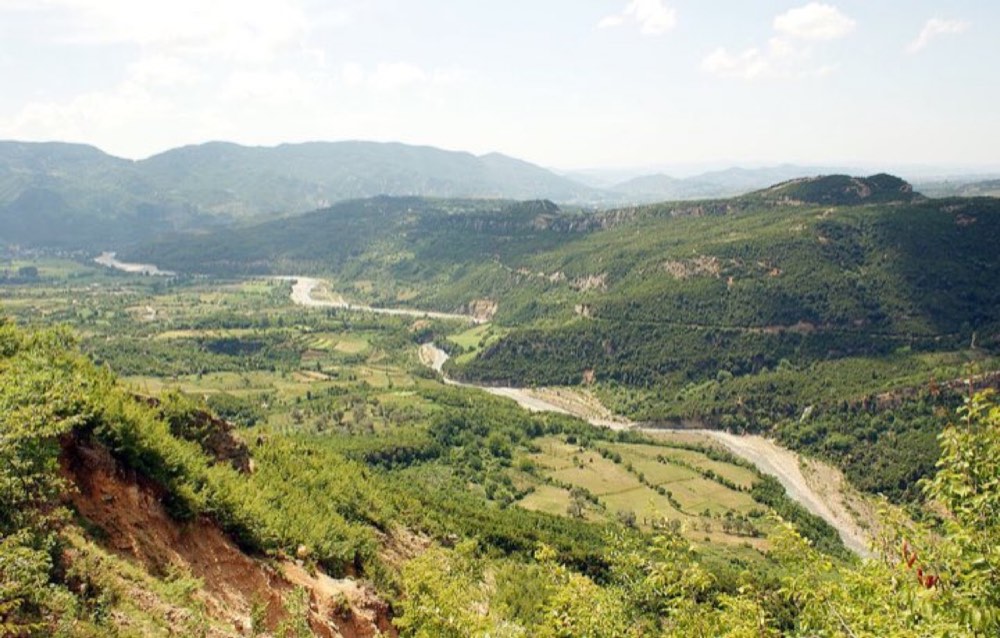 The River Erzen close to the village of Iba, South of Tirana, Albania
